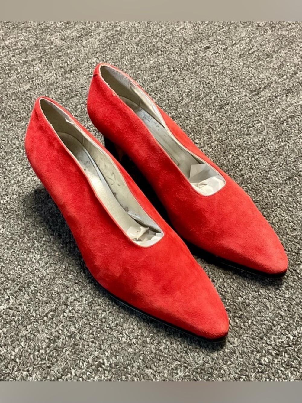 Studio Paolo Red Suede Pointed Pump Heels
